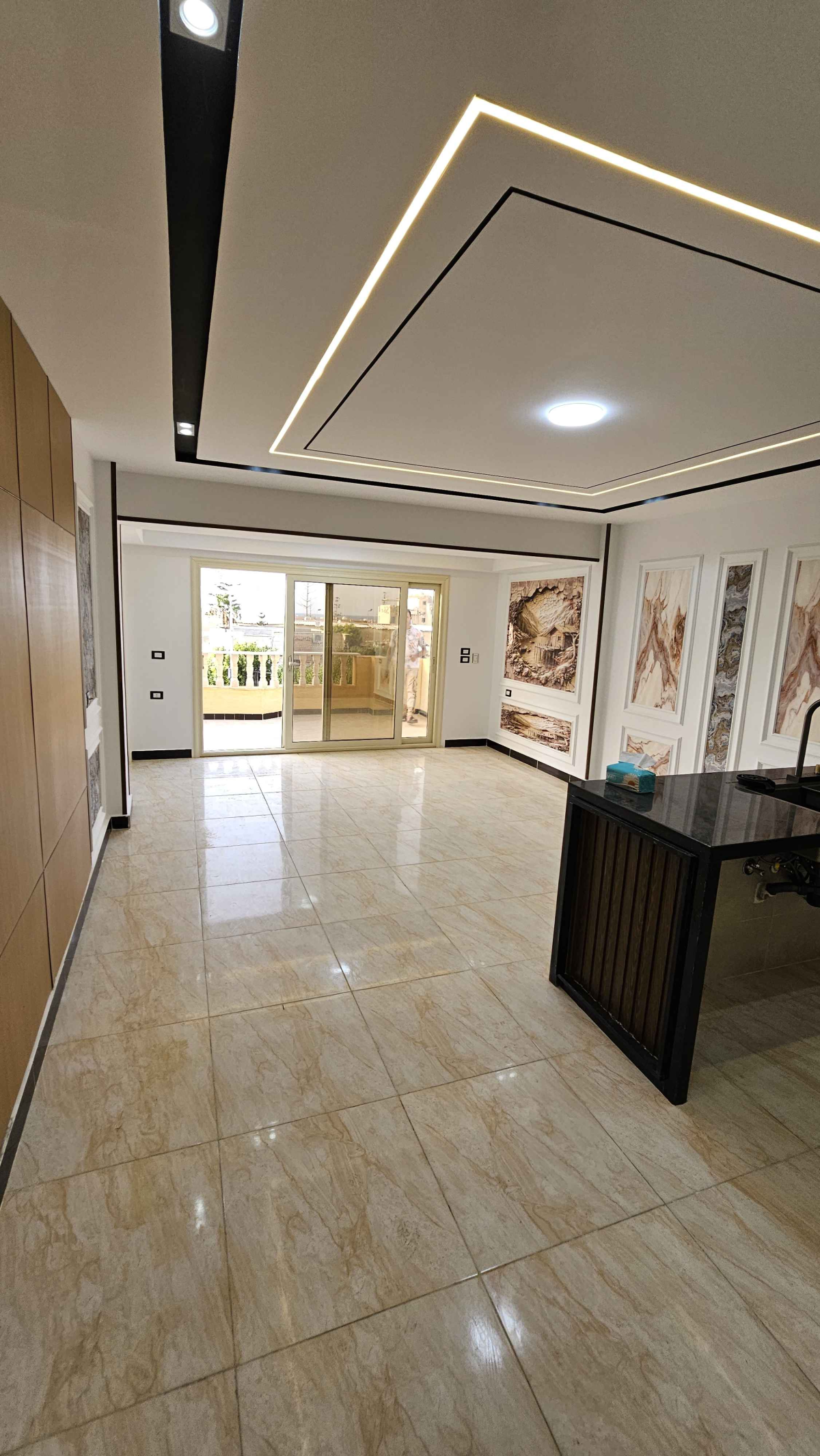 شاليه اول علوي بروف فيو بحر تشطيب الترا سوبر لوكس بالتقسيط والاستلام فوررري في الساحل الشمالي قرية بدر 